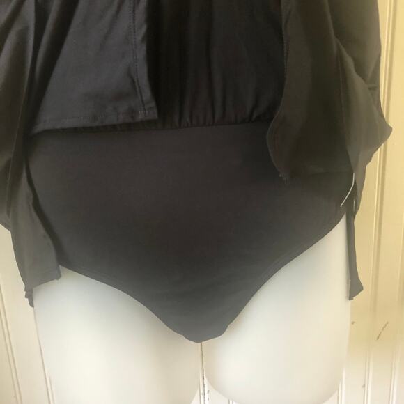 COCO REEF CONTOURS Retail $152 Black Bandeau Tankini (12/36D) Skirt (M) 2 PC - Picture 5 of 8